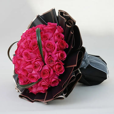 Dark Pink Bouquet of 50 Roses